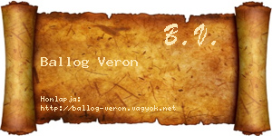 Ballog Veron névjegykártya